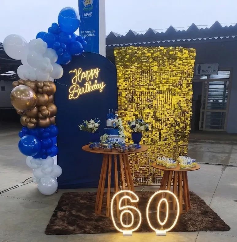 Decoração realizada pela DreamCraft para o aniversário de 60 anos da APAE Limeira